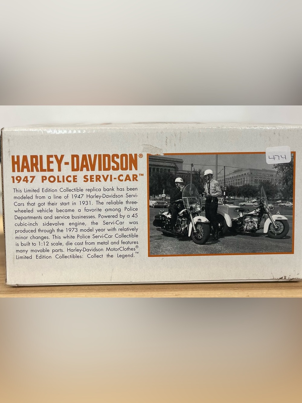 1947 Harley Davidson Police Servi-Car coin bank - Picture 2 of 10